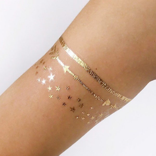 Headband / Armband / Bracelet tattoos - Metallic Gold