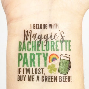 Custom Bachelorette Party Temporary Tattoos - St. Patty&#39;s Day