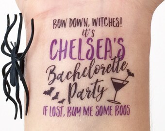 15 Custom Bachelorette Party Temporary Tattoos - Halloween