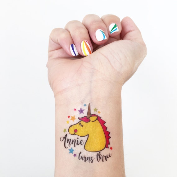 Gooji Unicorn Temporary Tattoos – 32 Fake Tattoos, Non-Toxic & Skin Safe, Waterproof, Bright Colors For Kids & Adults