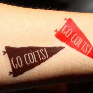 20 Custom Temporary Tattoos for the WHOLE TEAM! School Spirit Goodies (Pennant Design)