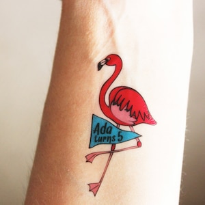 Custom Temporary Tattoos - Perfect Party Favors for a Flamingo Party!