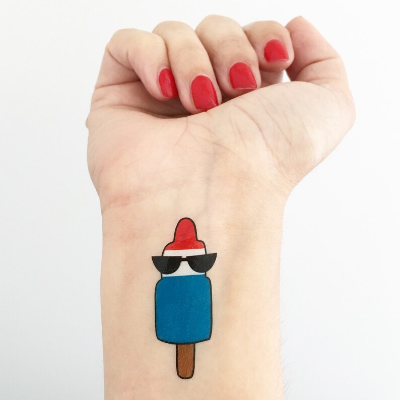 Popsicle Pals  3 Temporary Tattoos image 1