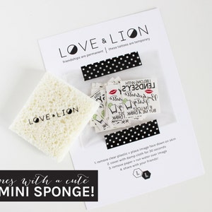 May include: A set of temporary tattoos with fun sayings like "Buy me a drink I'm lost" and "I belong with the bachelorette party". The tattoos come with a small white sponge for application. The packaging is black and white with polka dots.