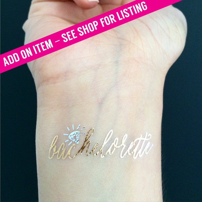 Custom Bachelorette Party Temporary Tattoos Glam Gold ANCHOR image 3