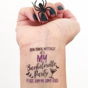 15 Custom Bachelorette Party Temporary Tattoos Halloween image 2