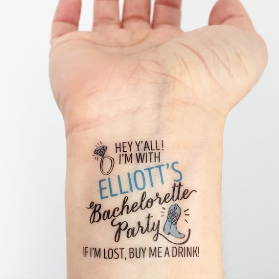 Custom Bachelorette Party Temporary Tattoos - Southern Girl