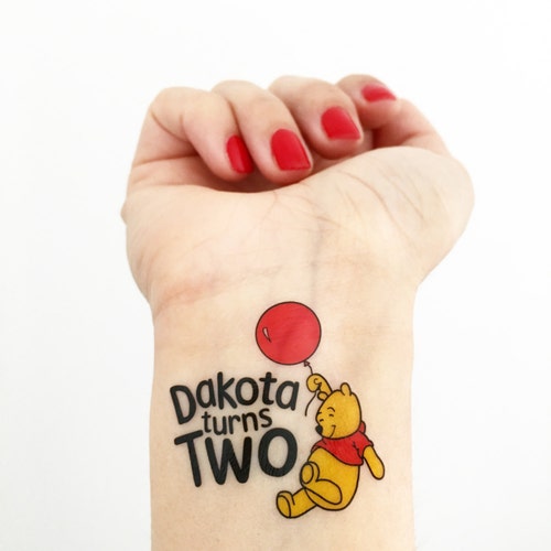 Custom Winnie the Pooh Temporary Tattoos Perfect Party - Etsy