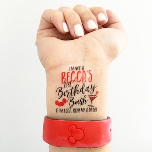 Custom Birthday Temporary Tattoos - Mouse Ears