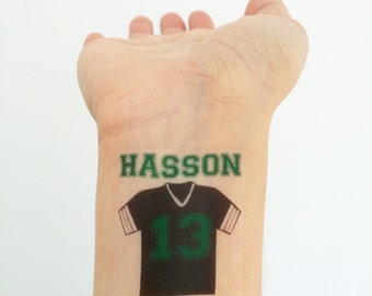 Custom Bar/Bat Mitzvah Temporary Tattoos- Jersey