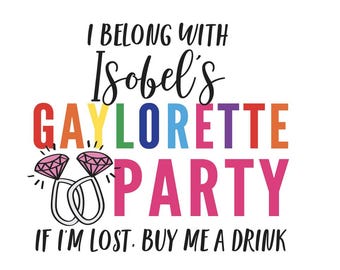 Custom Bachelorette Party Temporary Tattoos- Gaylorette Party