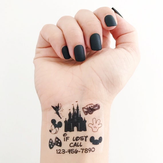 Tatuajes temporales personalizados de Disney para niños Número de contacto  de emergencia Castillo de Cenicienta -  México