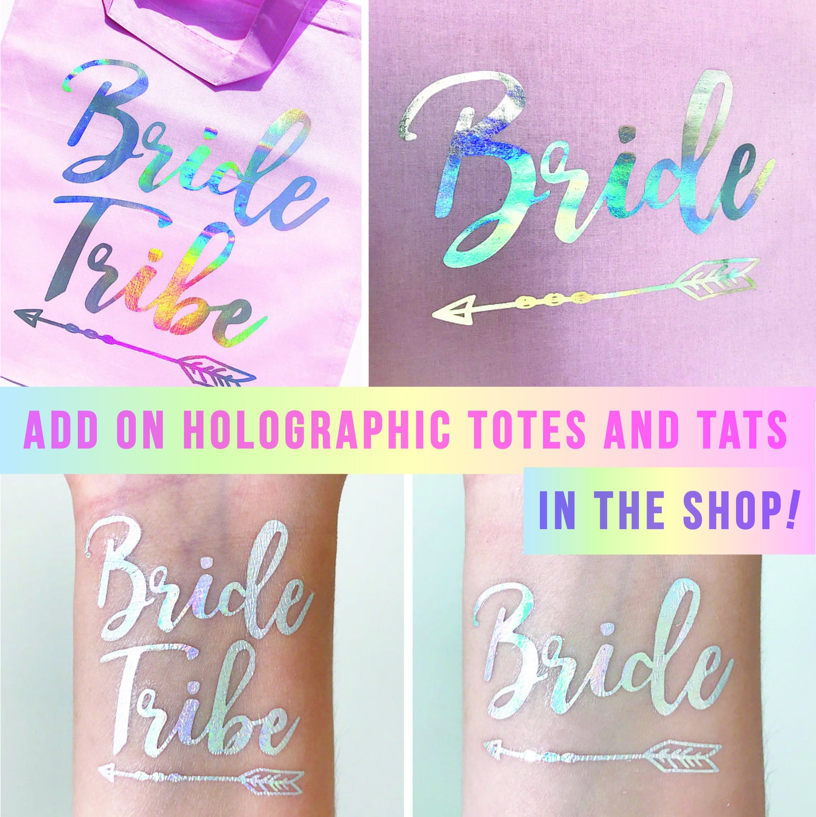 Custom Bachelorette Party Temporary Tattoos Faux Glitter Etsy