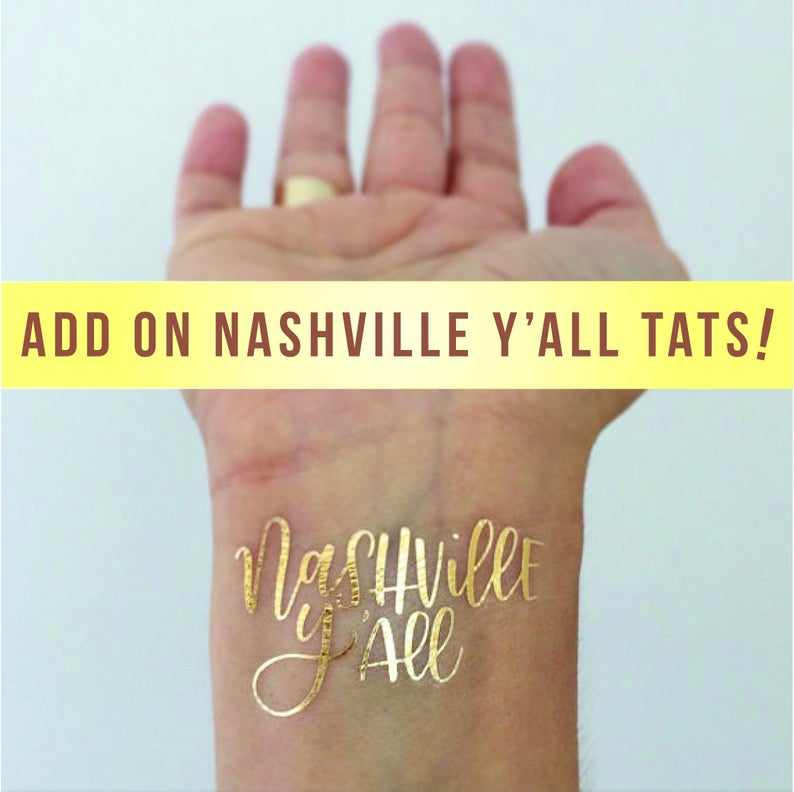 Custom Nashville Bachelorette Party Temporary Tattoos Etsy