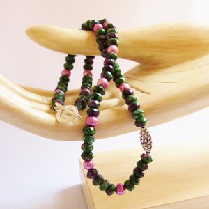 RUBY in ZOISITE and PEARL Necklace image 4