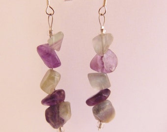 RAINBOW FLUORITE Cairn Earrings