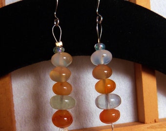 Carnelian & Green Fluorite Cairn Earrings