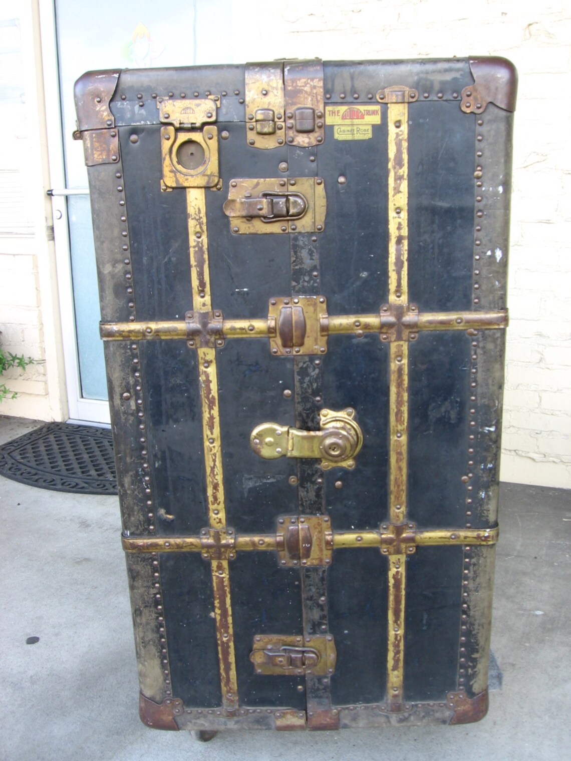 Antique Totty Trunk Robe wardrobe steamer trunk Etsy