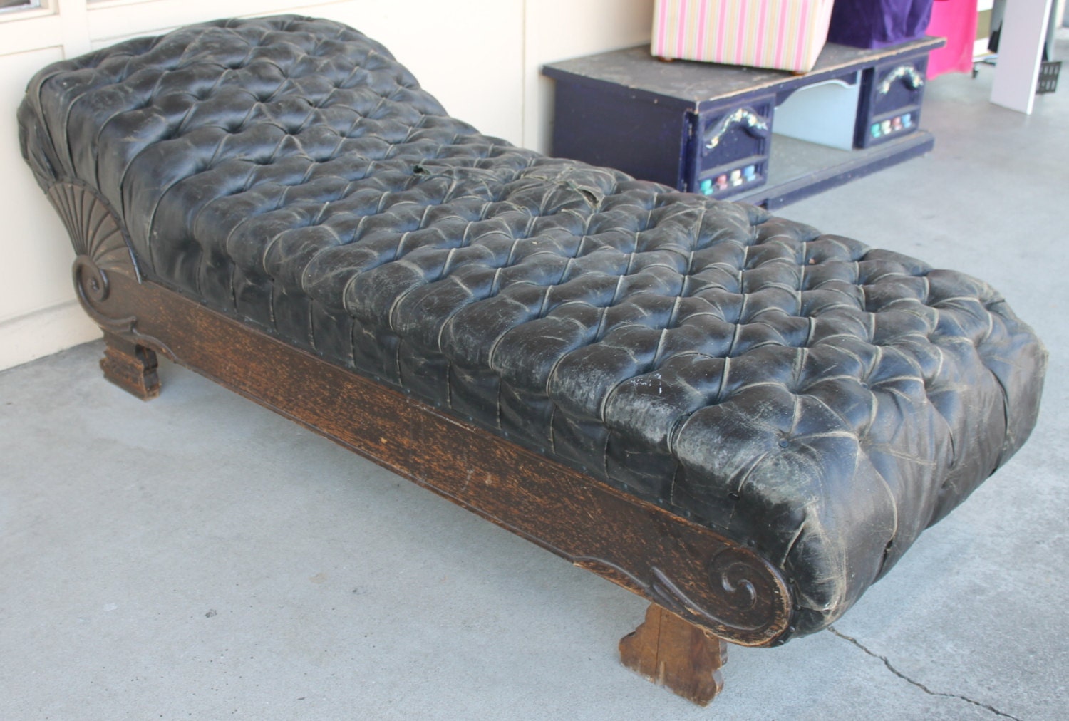 Antique chaise fainting couch psychiatrist couch unrestored Etsy