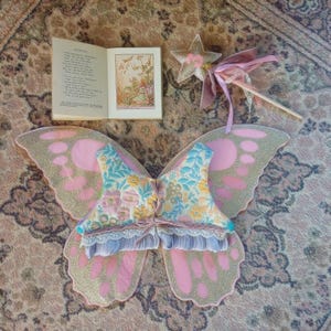 Handmade Toddler Glitter Fairy Wings | Non-Wire, Sparkling Butterfly Wings for Dress-Up & Play | Soft, Lightweight, Fairy Wings |Pink colour