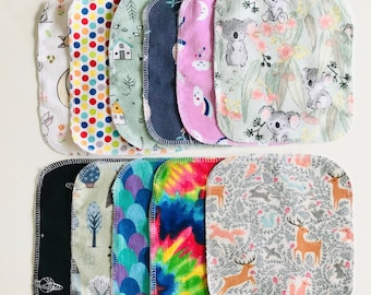 Reusable No Waste Eco Baby Wipes - 100% cotton flannel