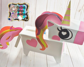 Unicorn Valentines box, Valentine box for girls, Valentine’s mail box, girls valentines, valentines, 3d valentines box, school, unicorn, 3d