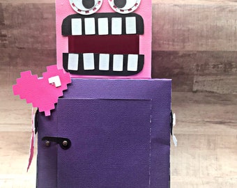 Robot Valentines mail box, Valentine mail box for a girl, mail box for a girl, girls Valentine’s mail box, girls valentines, boys valentines