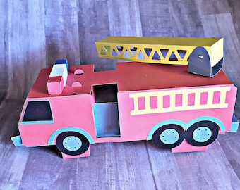 Valentines box for kids, Fire Truck Valentine box, Valentines mail box for a boy, mail box for a boy, girls valentines, boys valentines, box