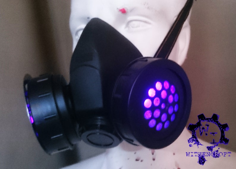 Cyberpunk Double Canister Respirator/gas Mask With Lights Etsy
