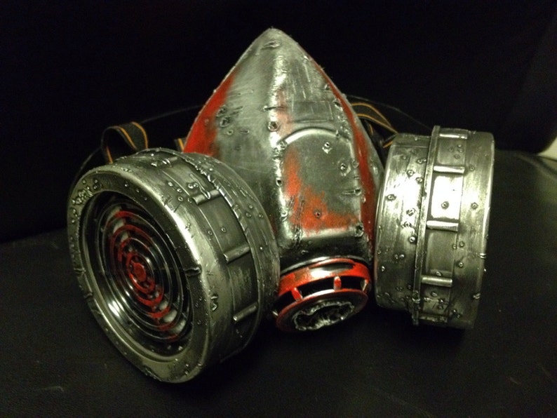 Fallout Brotherhood of Steel Inspired Respirator Interchangeable Wasteland Costume, Functional, Post Apocalyptic, Distressed Metallic image 4