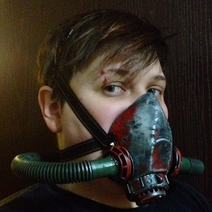 Fallout Brotherhood of Steel Inspired Respirator Interchangeable Wasteland Costume, Functional, Post Apocalyptic, Distressed Metallic image 5