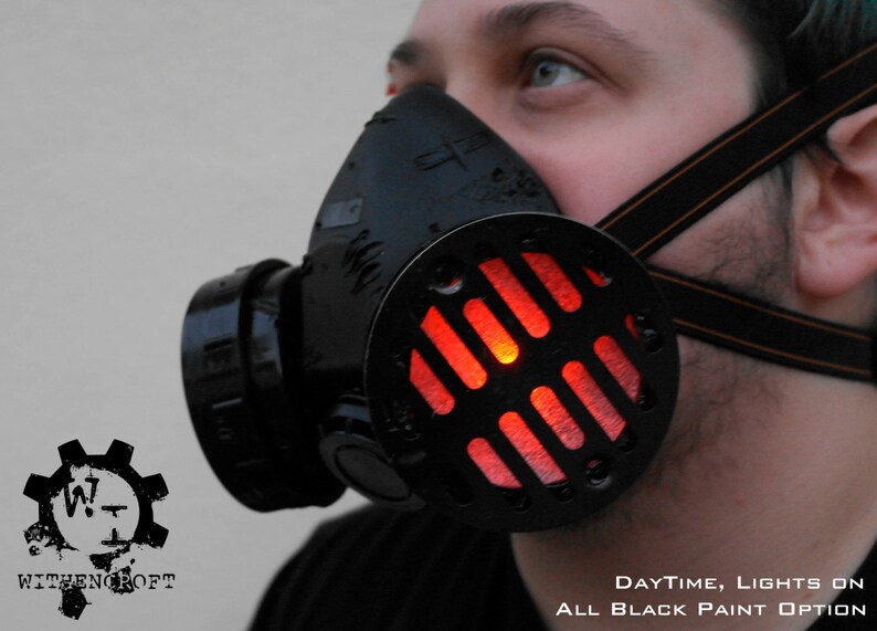 Cyberpunk Double Canister Respirator/gas Mask With Lights Etsy