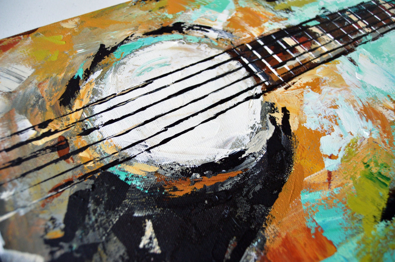 Guitar painting Guitar art Acoustic Guitar art Music art Etsy