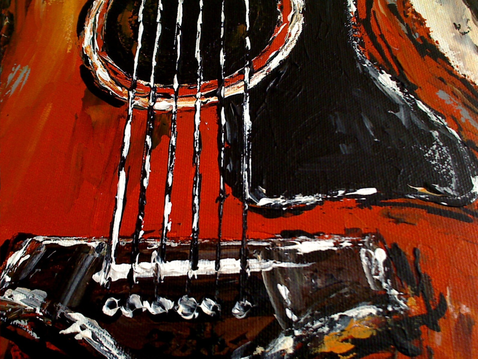 Acoustic Guitar Painting, Music Art, Guitar Art, Guitar Player Gift