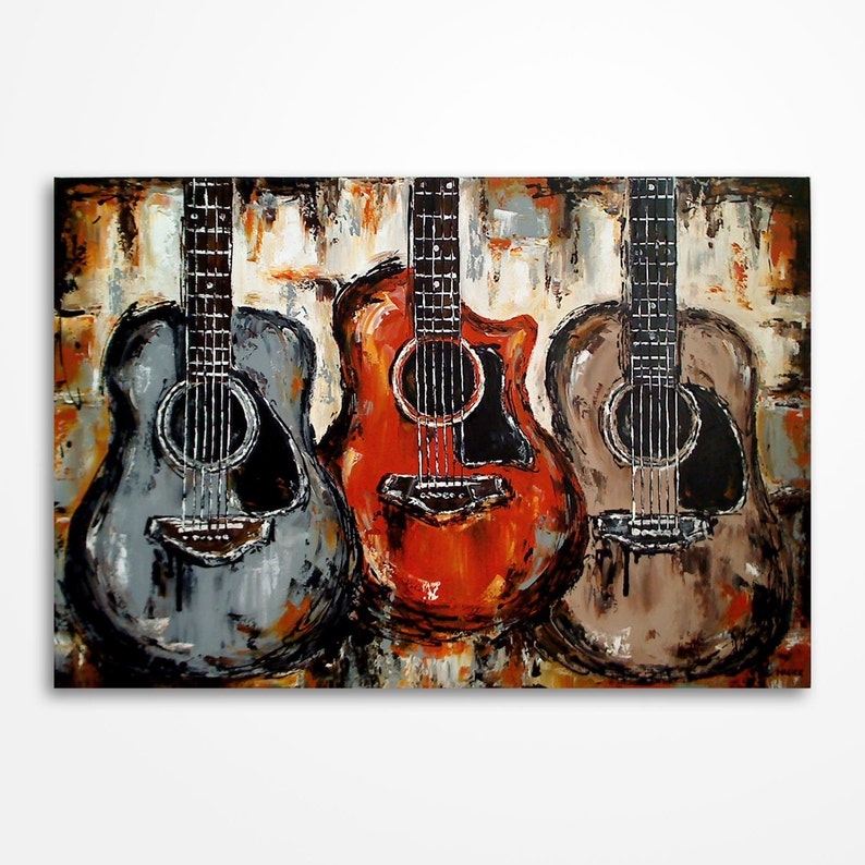 Acoustic Guitar Painting Music Art Guitar Art Guitar Player - Etsy