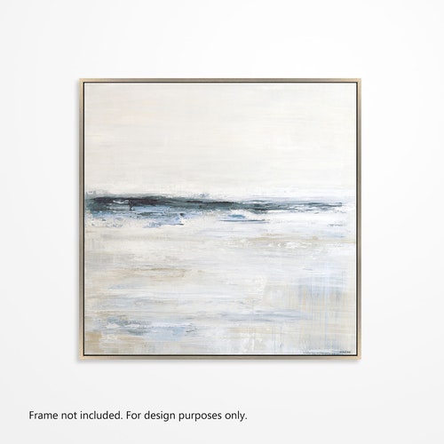 Coastal Painting Coastal Wall Art Blue Landscape Painting Etsy