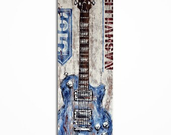 Original Guitar Painting Modern Music Artwork Contemporary Canvas Wall Art