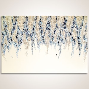 Arte abstracto, pintura abstracta, arte abstracto de lienzo, pintura ikat abstracta azul, arte de pared abstracto original sobre lienzo HECHO A LA ORDEN