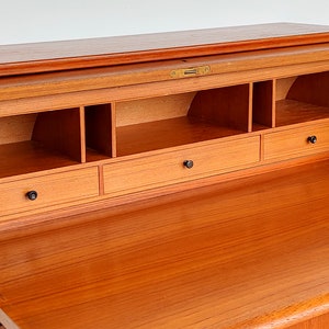 Mid-Century Modern Teak Wood Roll Top Secretary Desk by Egon Ostergaard image 6