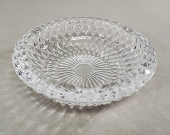 Vintage Round Studded Glass Ashtray Catchall Dish 60s