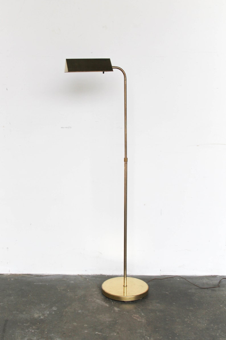 Sold Vintage Single Stem Brass Pharmacy Floor Reading Image 0