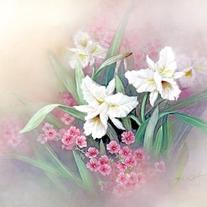 White Orchid  - Flowers Art Print of Original Water Color Painting - Floral, Gift for Girls