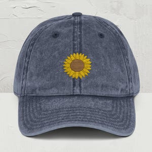 Sunflower Embroidered Baseball Cap, Flower Hat Gift Ideas