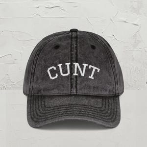 Cunt Embroidered Hat, Cunty Hat, Cunt Embroidery, Serving Cunt, Collegiate Font, Rave Hat, Cunt Gifts, Gay Gifts, LGBTQ Humor, Cunty