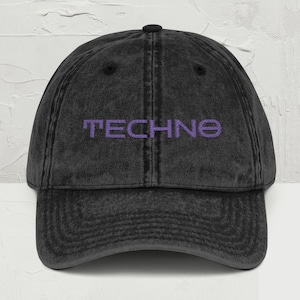 Embroidered Techno Hat, EDM Hat, Music Festival Hat,  Rave Hats, Rave Outfit, Rave Cap, Subtronics Hat, Raver, Techno Music, House Music Hat