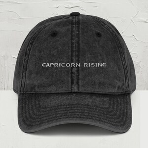 Capricorn Hat Rising Sign, Embroidered Zodiac Cap, Sun Moon Rising, Minimalist Capricorn, Big 3 Hat, Capricorn Energy, Best Friend Gift