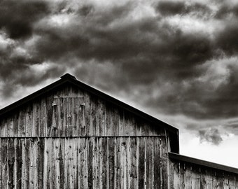 Rural Photography - Solebury Orchards Barn Black and White, Bucks County, Pennsylvania -  8x12