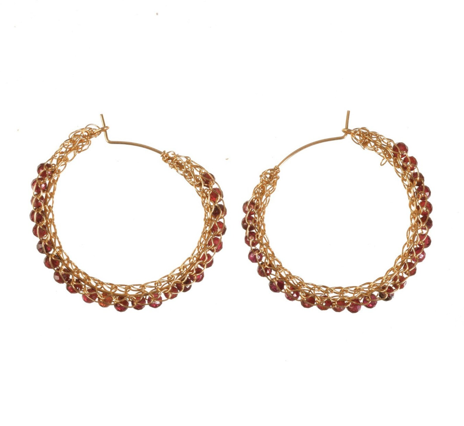 Gold Crochet Hoop Earrings / Earrings / Birthstone Etsy