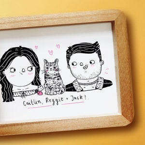 Custom Portrait Illustration / Family Portrait - Couple Portrait - Personalised Portrait - Portrait From Photo - Christmas Gift