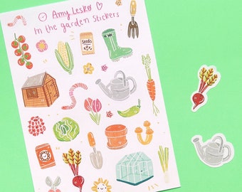 Gardening / Sticker Sheet / Planner Stickers - Cute Stickers - Bullet Journal - Plant Stickers - Allotment - Garden - Gardening Gift